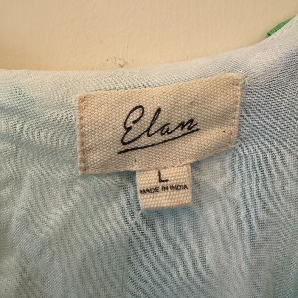 NWT Elan Women's White Cotton Puffy Elastic Waist Tank Top Large - Picture 6 of 7